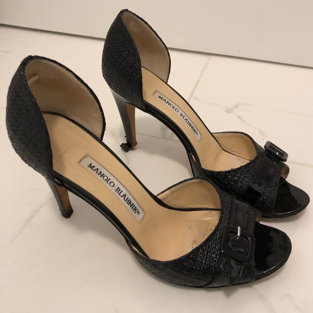 Manolo Blahnik Peep Toe Pumps - Picture 3 of 7